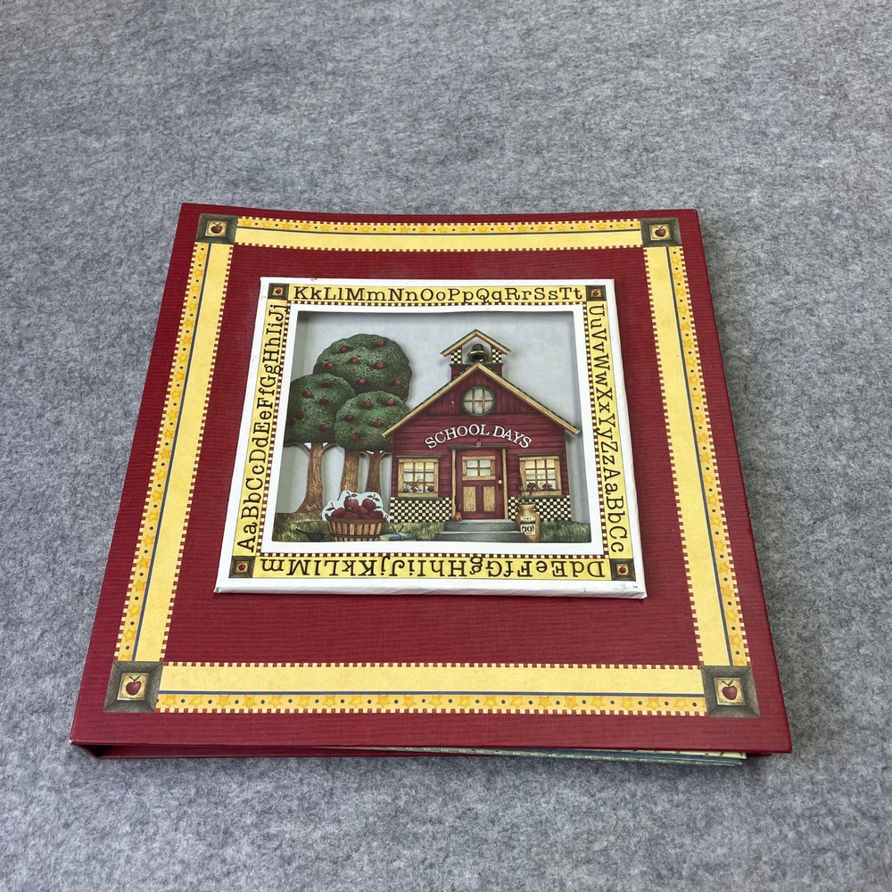 2005 Debbie Mumm School Days Keepsake Memory Pocket Album K-12 Red Scrapbook